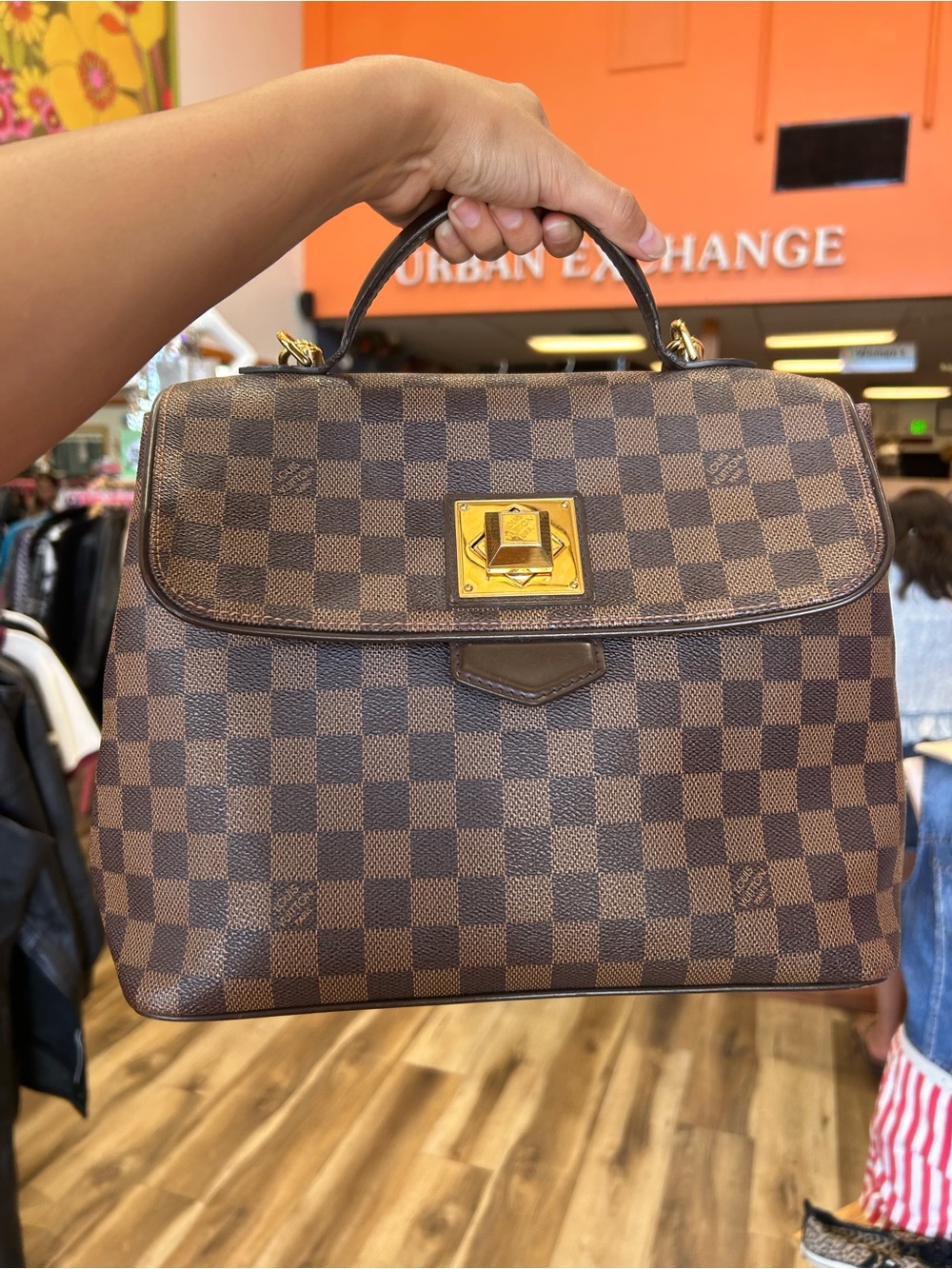 LOUIS VUITTON Damier Canvas Bergamo MM Bag